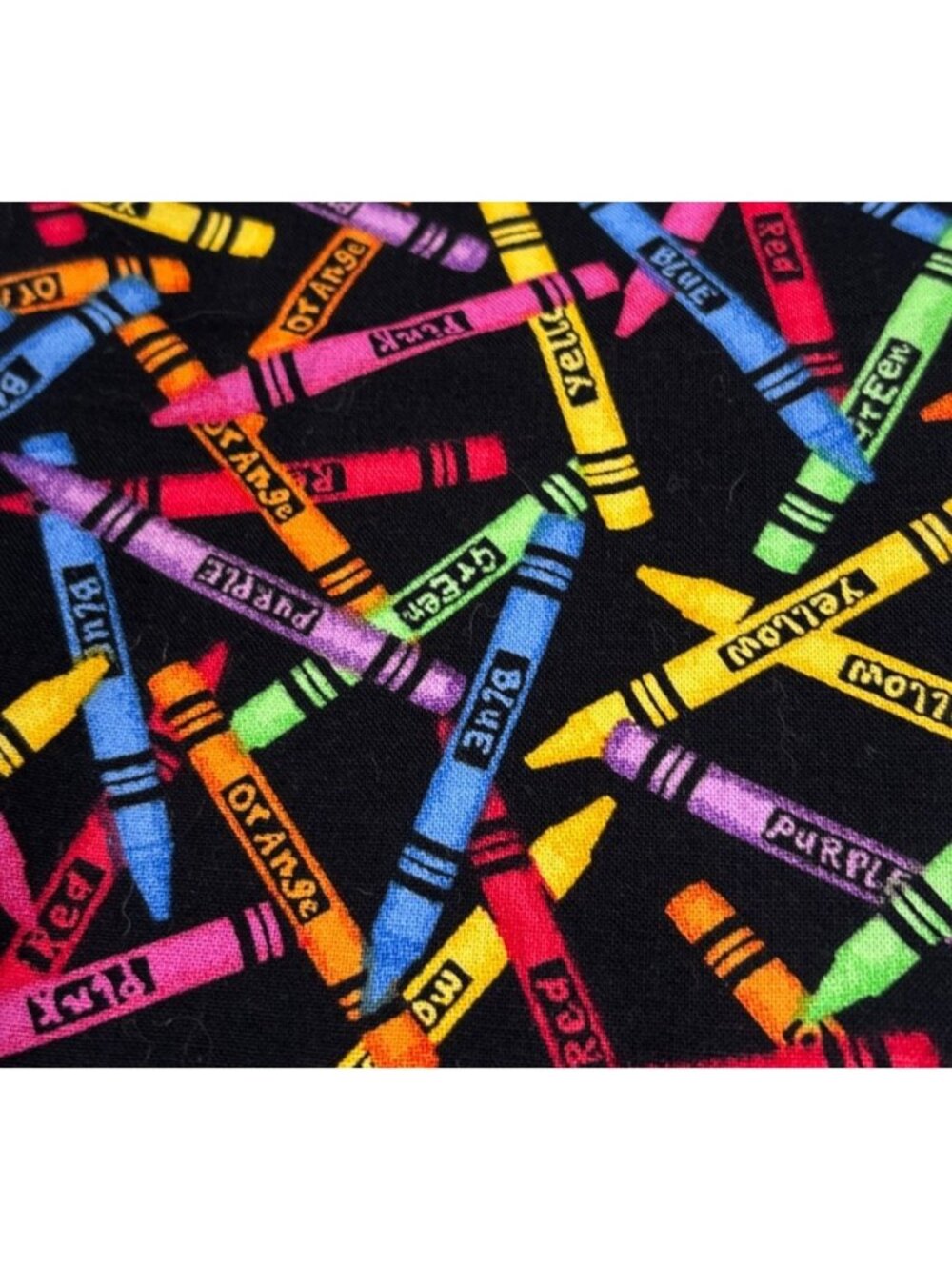 Crayon-Themed Fabric 18x21" Cotton Sewing Craft Material
